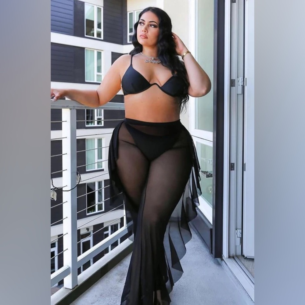 Fashion Nova Sunshine See Through Cover Up Pant - Black